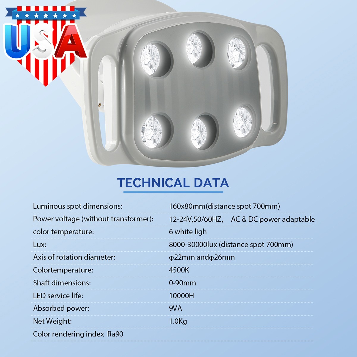 US Dental 6 LED White Light Operating Lamp Induction For Dental Unit Chair