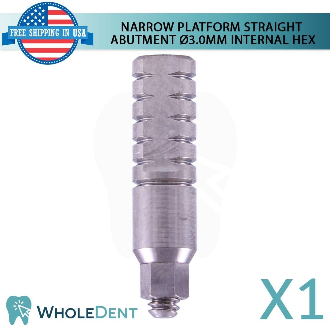 1x Dental Titanium Straight Prosthetic 9.0mm Slim Platform Int Hex 2.0mm