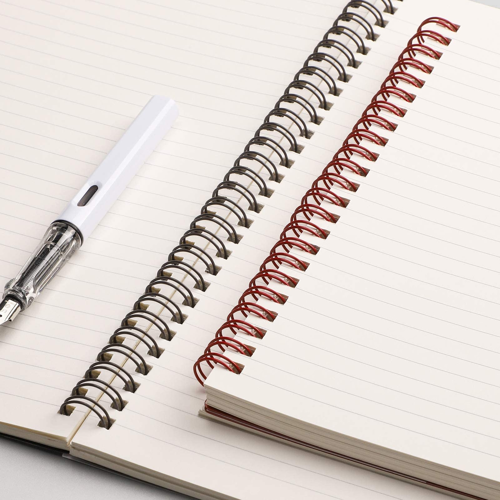 EMSHOI Lined Journal Spiral Notebook 5.7″ 4Pcs-A5-Ruled, Brown Red Green Blue