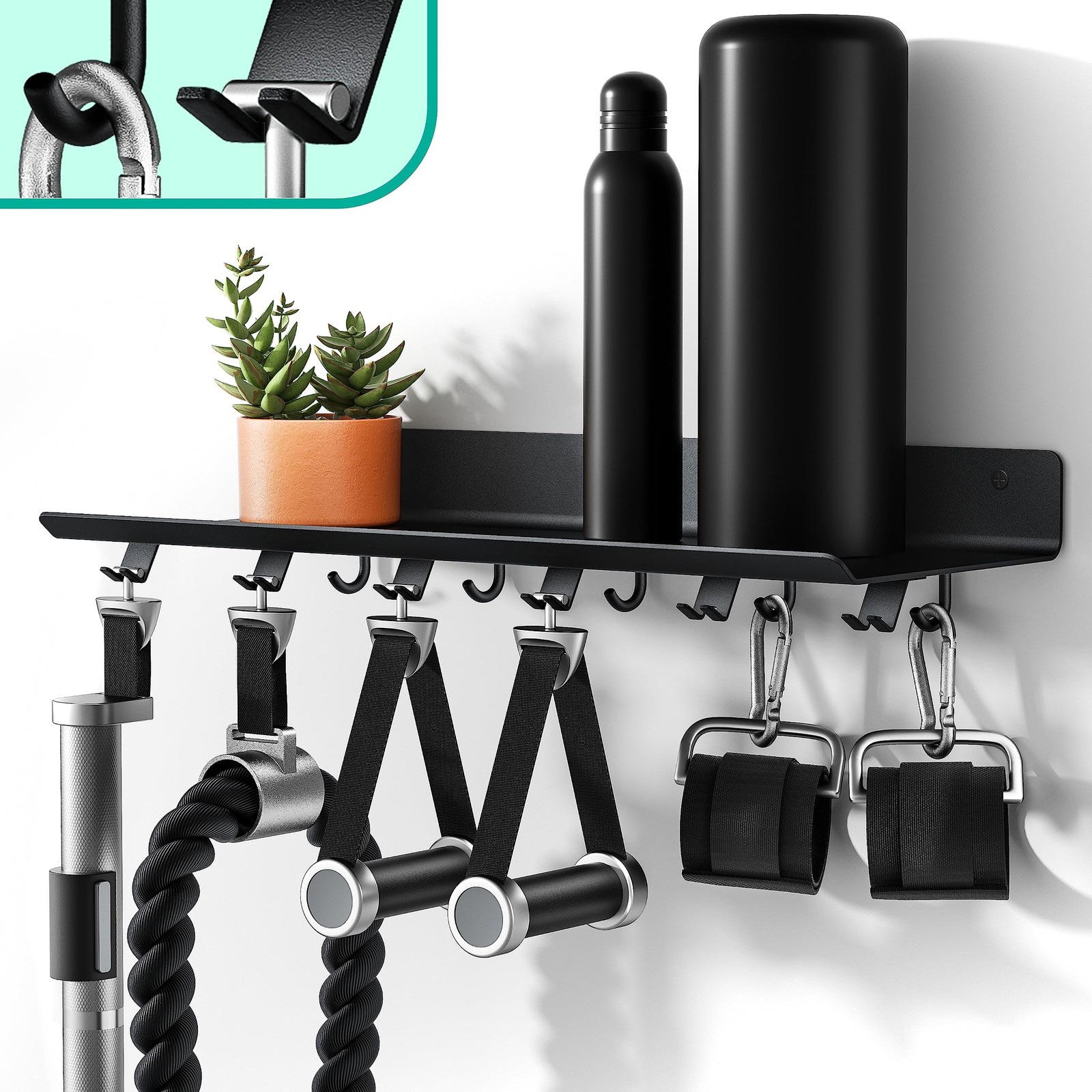 Crostice 1-Tier Floating Shelf 16.75 inches x 6.5 x 3.4 inches, Black