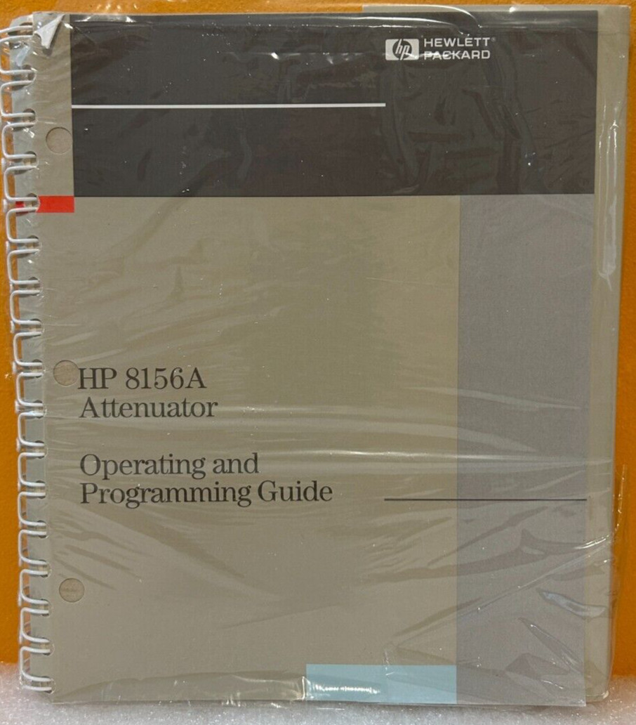 HP / Agilent 08156-91011 HP 8156A Attenuator Programming Guide Manual.