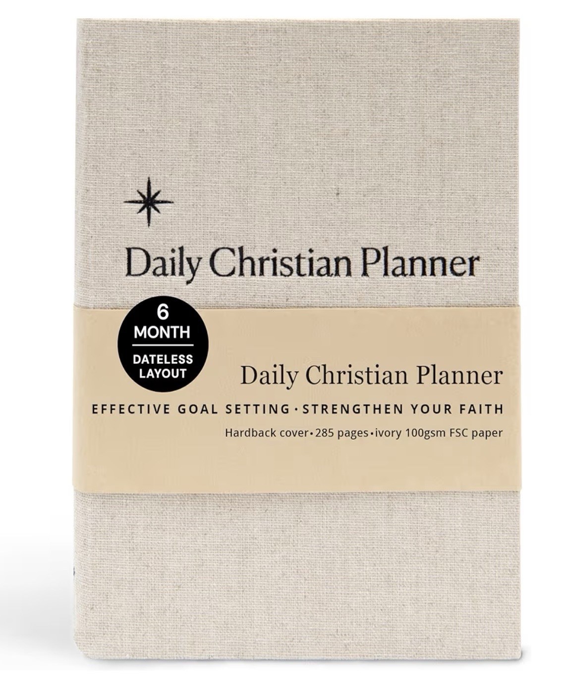 Daily Christian Planner 6 Month Undated Faith Journal Goal Setter Prayer HC