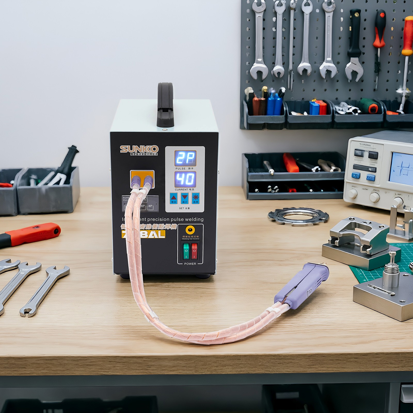 738AL Battery Pulse Spot Welder for Soldering & Welding Machine w/Telescopic Arm