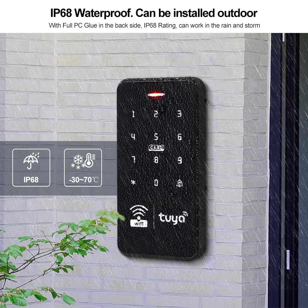WiFi Tuya Access Control Keyboard IP68 Waterproof RFID Access Controller 1…