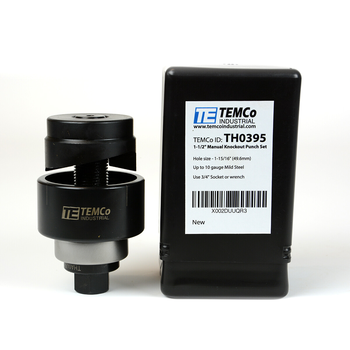 TEMCo TH0395 – 1 1/2″ Conduit Hole Size Knockout Punch Unit & Manual Draw Stud