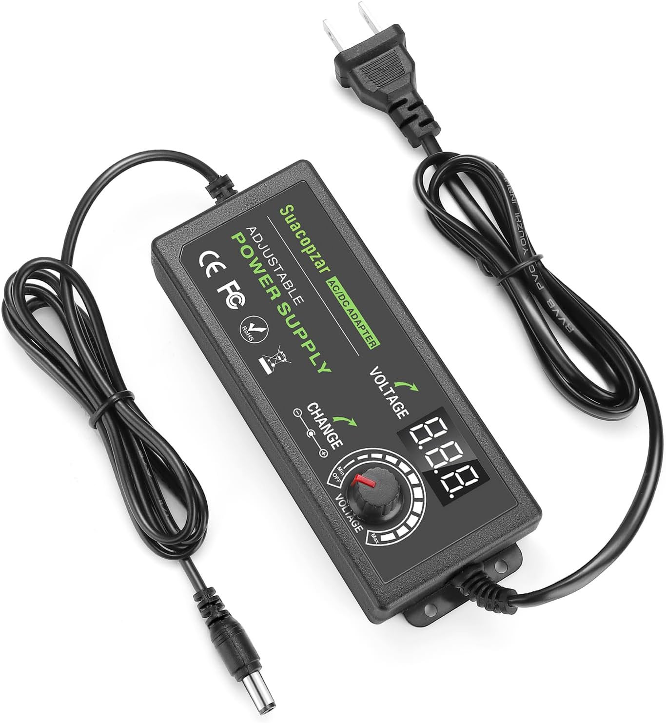 60W Power Supply Adjustable DC 3V ~ 12V 5A, Variable Universal Switching AC/DC A