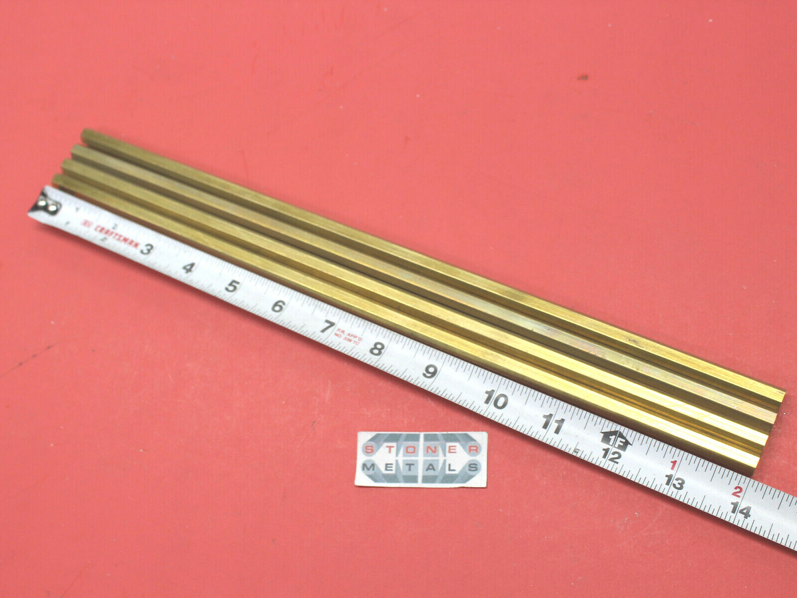 4 Pieces 5/16″ C360 BRASS HEX BAR 14″ long New Lathe Bar Stock .312″ 1/2 Hard