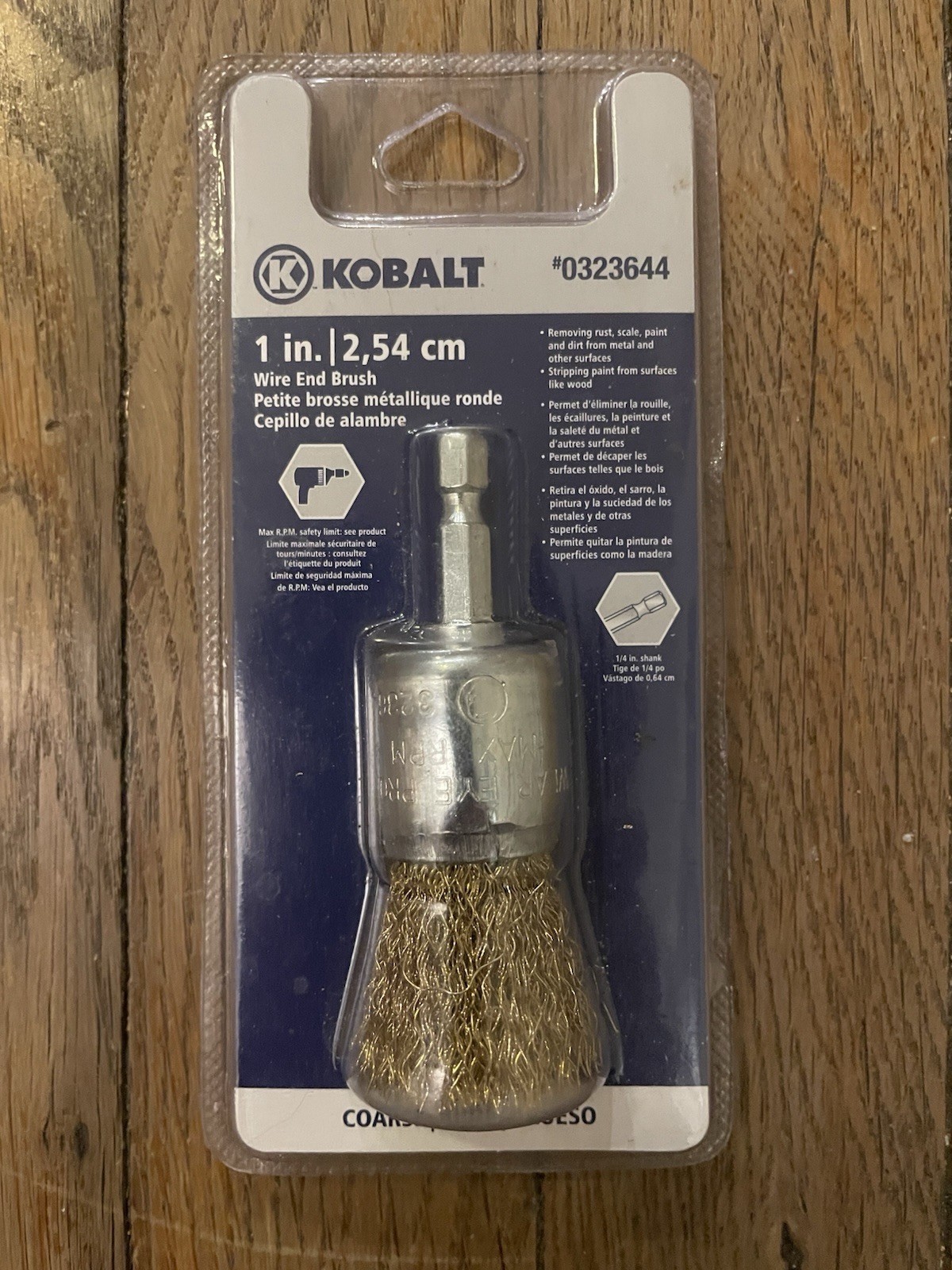 Kobalt 1″/2.54-cm Coarse Wire End Brush .25″/0.64-cm Shank #0323644 New