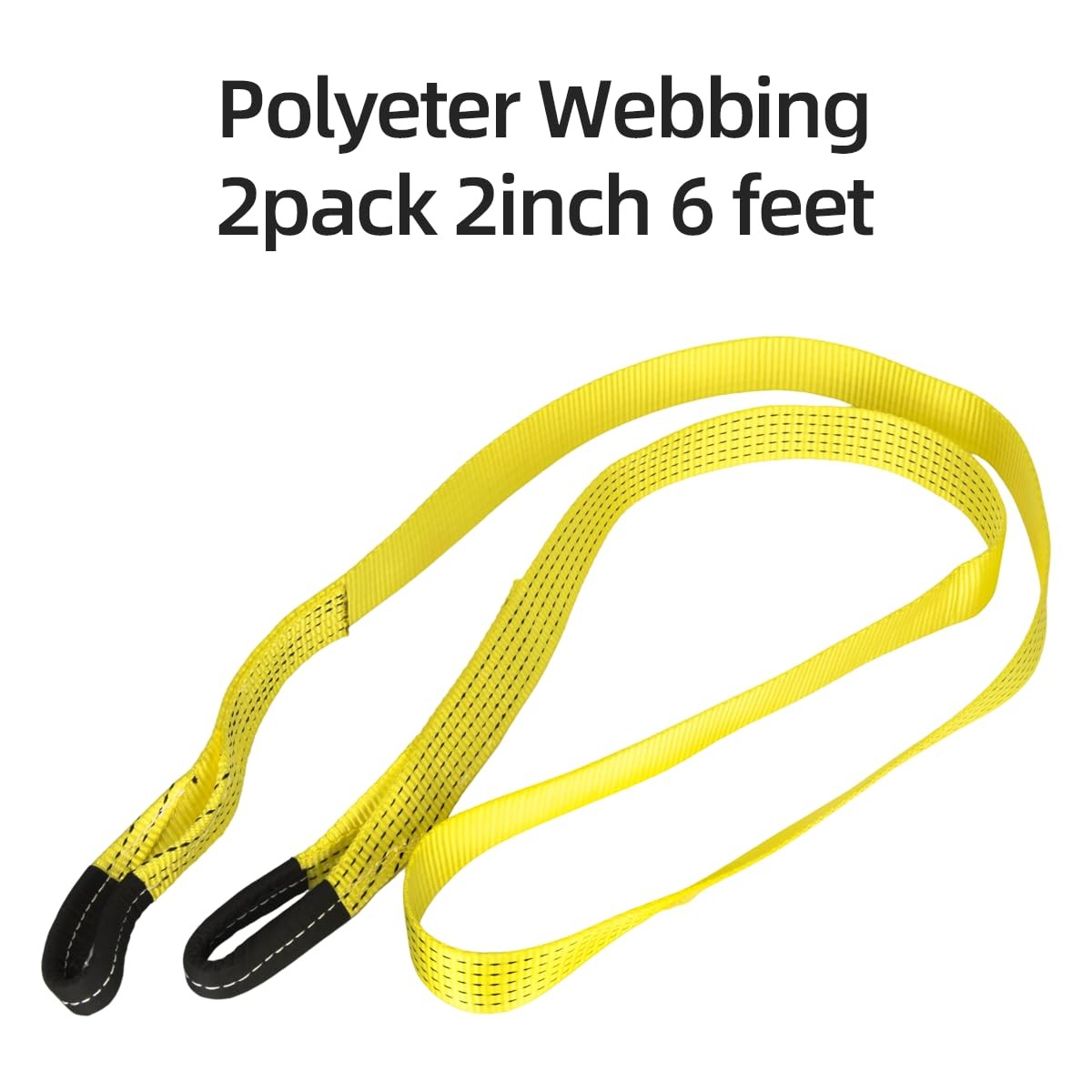 2 Pack 6′ x 2″ Lifting Sling Straps, 6 Feet Heavy Duty Lift Rigging Strap Tre…