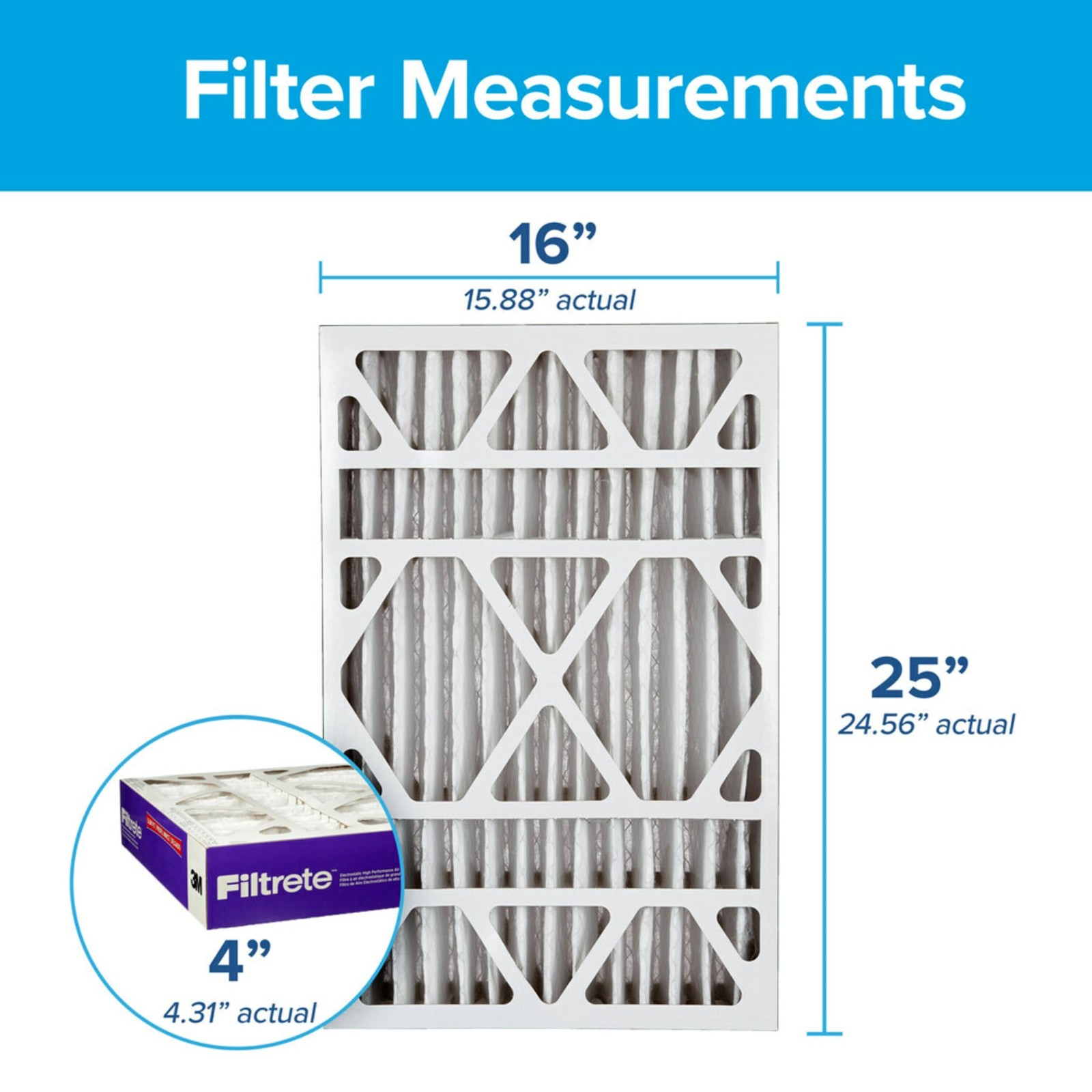 Filtrete 16X25X4 Ac Furnace Air Filter Mpr 1550 Merv 12 Fits Lennox Honeywell