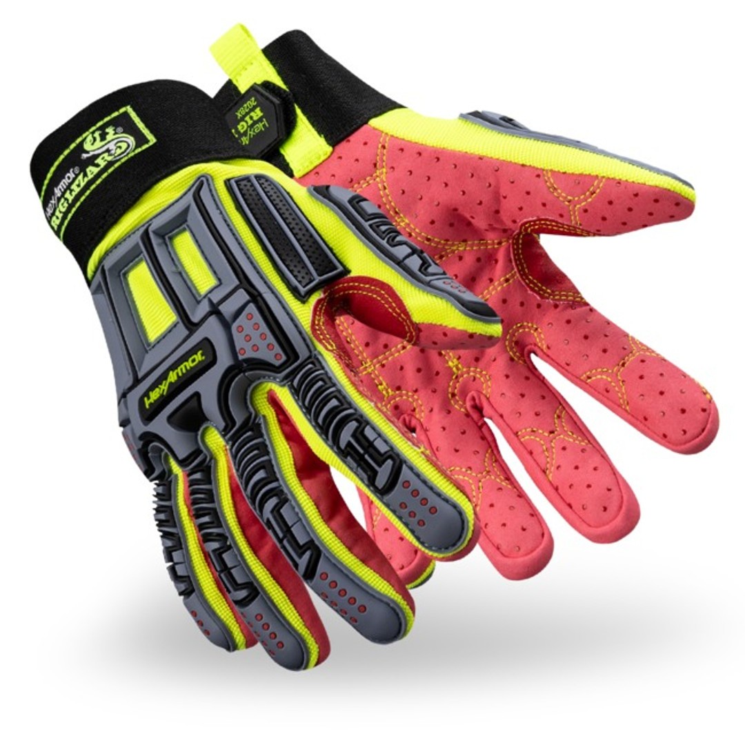 Rig Lizard Hi-Vis Yellow/Gray HPPE/Steel A6 Cut Level Sz XXL 2028X-XXL (11)
