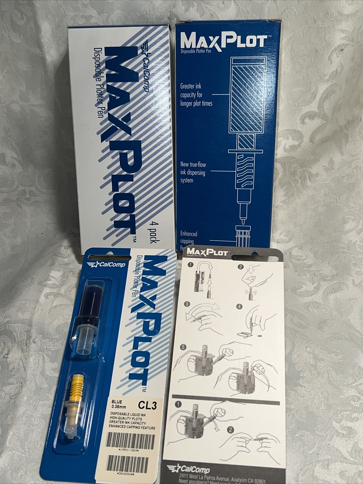CL3 CALCOMP PLOTTER PENS Blue 0.35mm Disposable NEW FREE SHIP