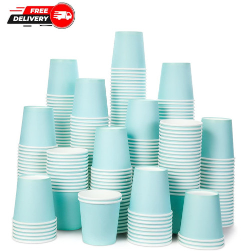 [210 Pack] 3 Oz Paper Cups, Sky Blue Mouthwash Cups, Disposable Bathroom Cups, E