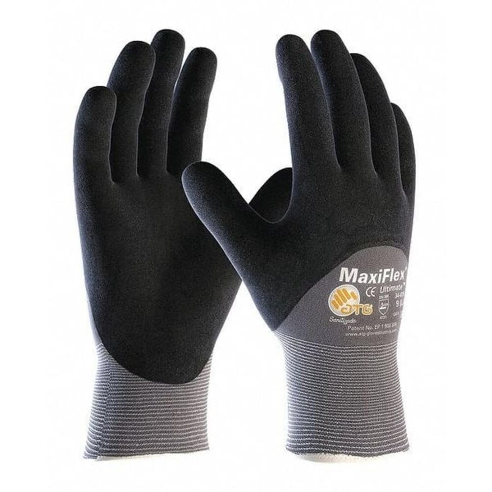 Atg 34-875/M Maxiflex Ultimate By Atg Black Nitrile Palm Finger And Knuckles