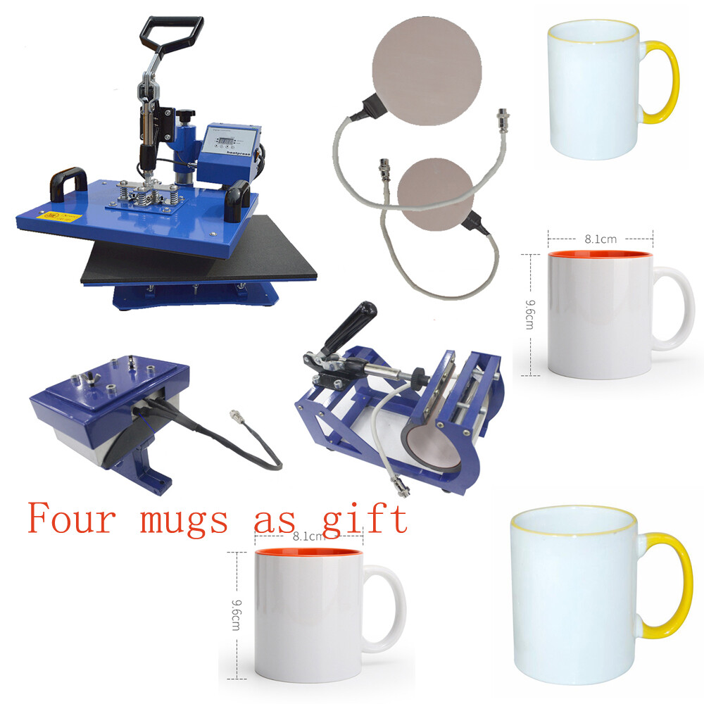 110V 5in1 Multifunctional Sublimation Heat Press Transfer Mug Plate Cap Machine