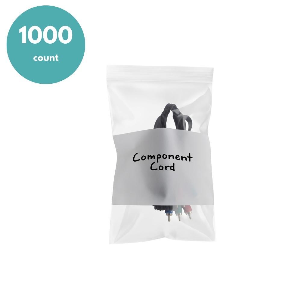 4″x 6″ 4 Mil Reclosable Bag Writeable White Block Water-Resistant Bags 1000 Pcs