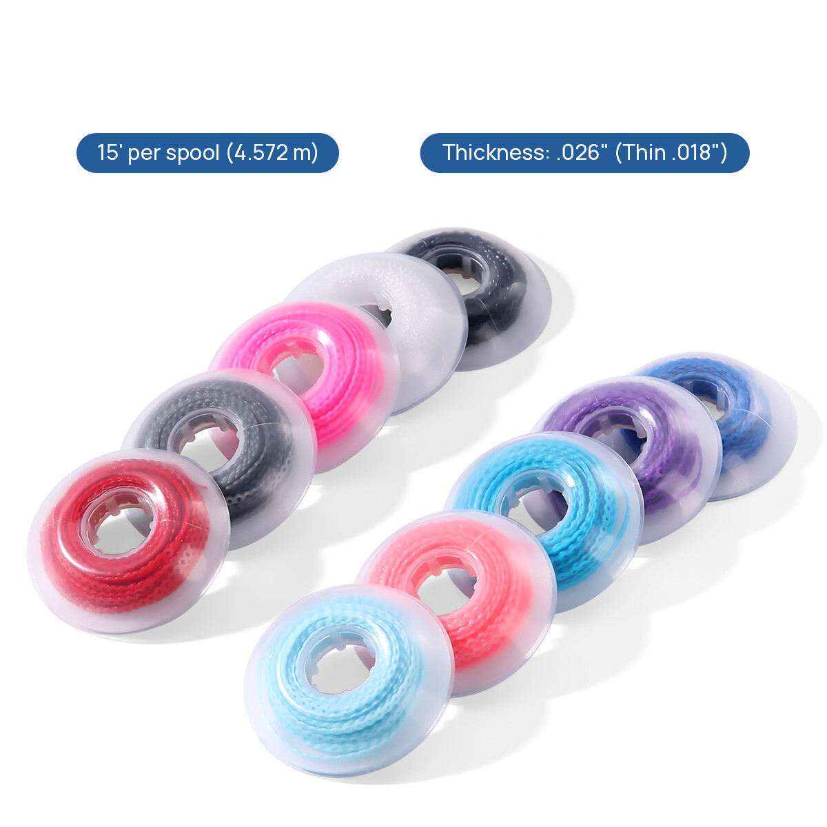 AZDENT Dental Orthodontic Colored Elastic Power Chain Long Short Continuous