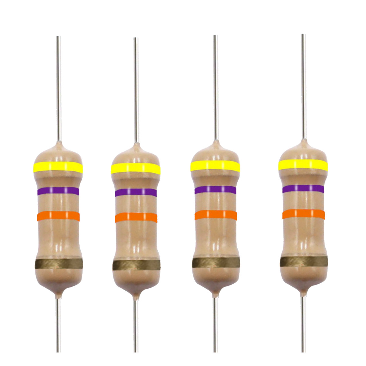 10 Pack~100PACK 47K Ohm Ω 5% Tolerance 1/2W 0.5 Watt Carbon Film Resistor