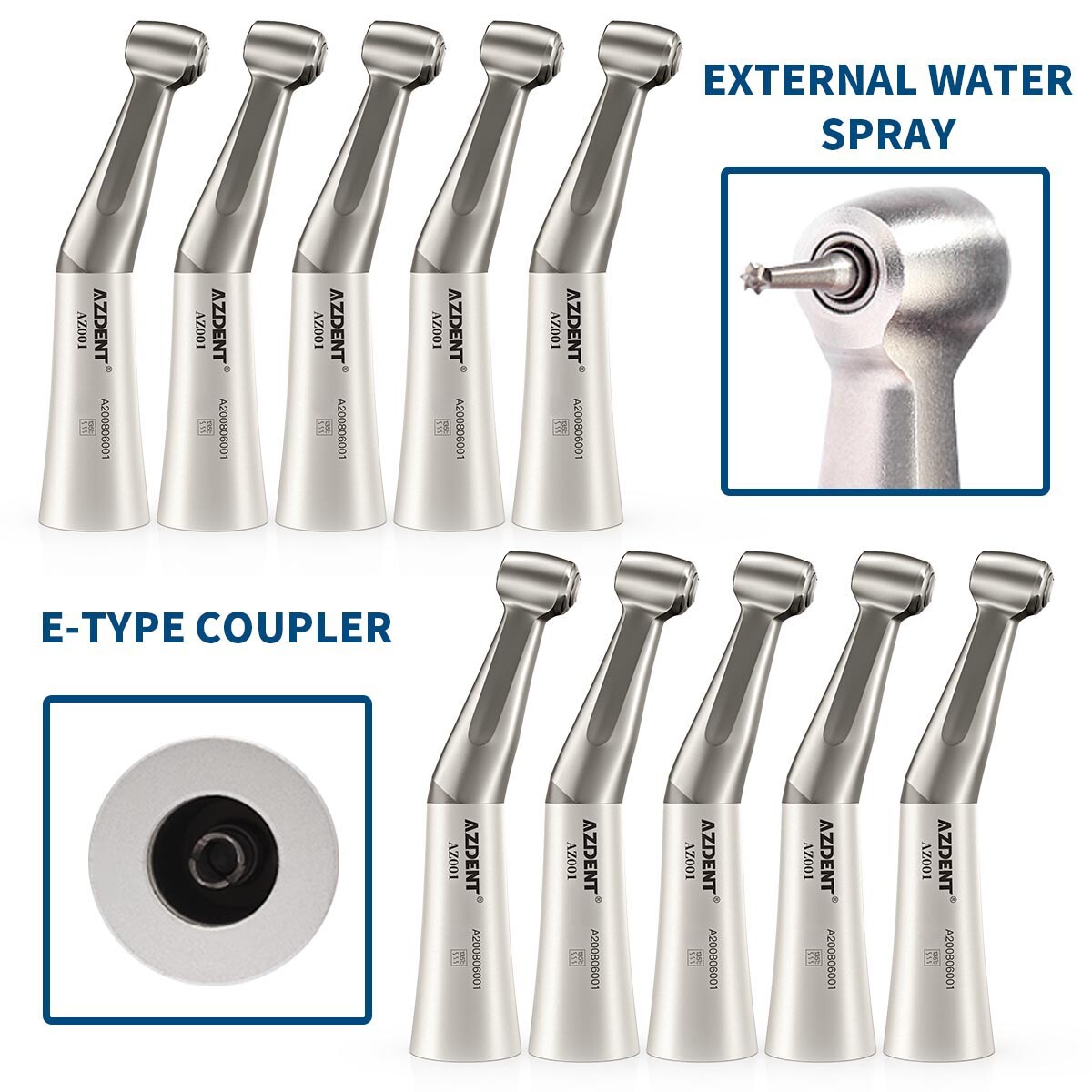 10x Dental Slow Low Speed Handpiece Contra Angle Push Button Fit CA Burs