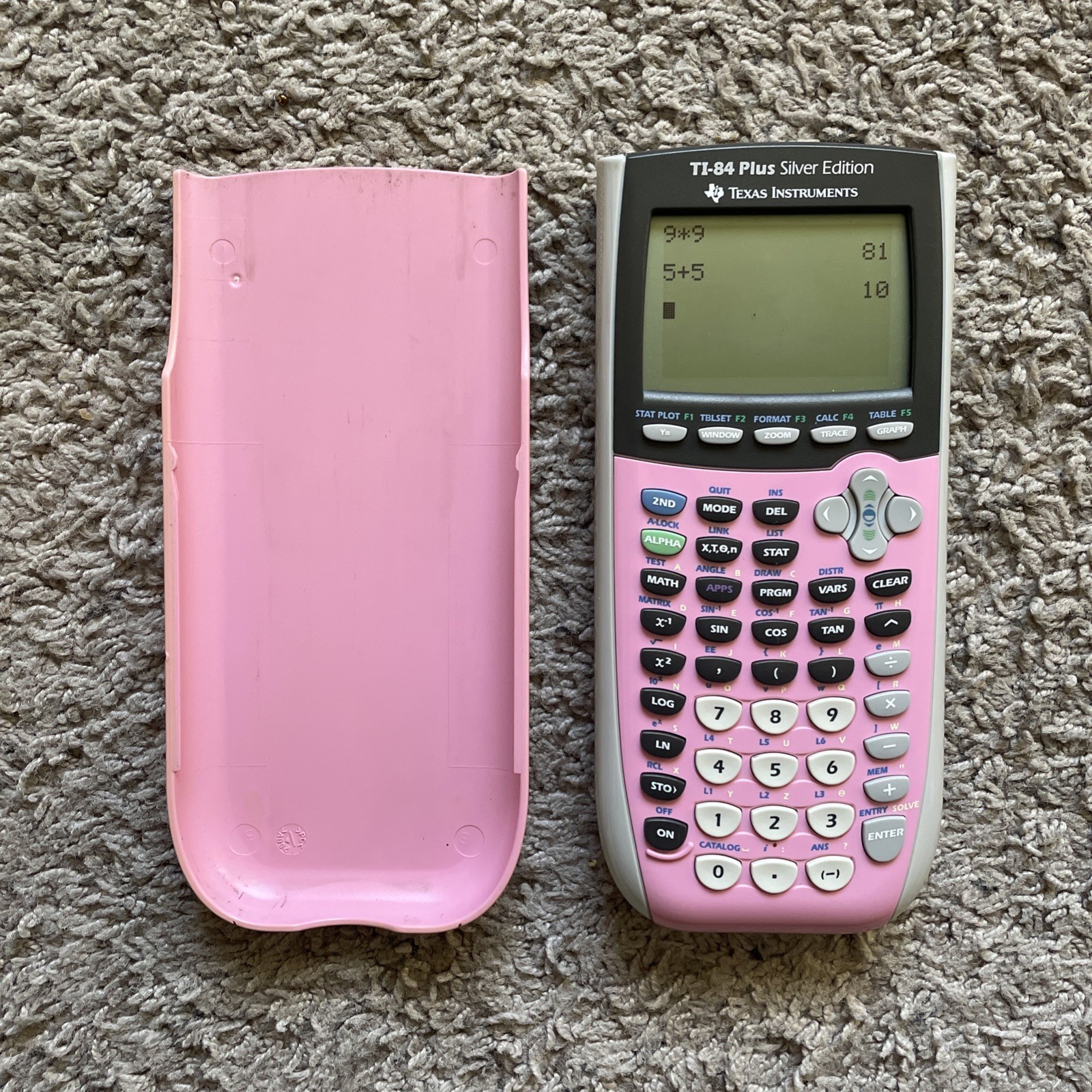 Texas Instruments TI-84 Plus Silver Edition Pink Graphing Calculator w/ Case