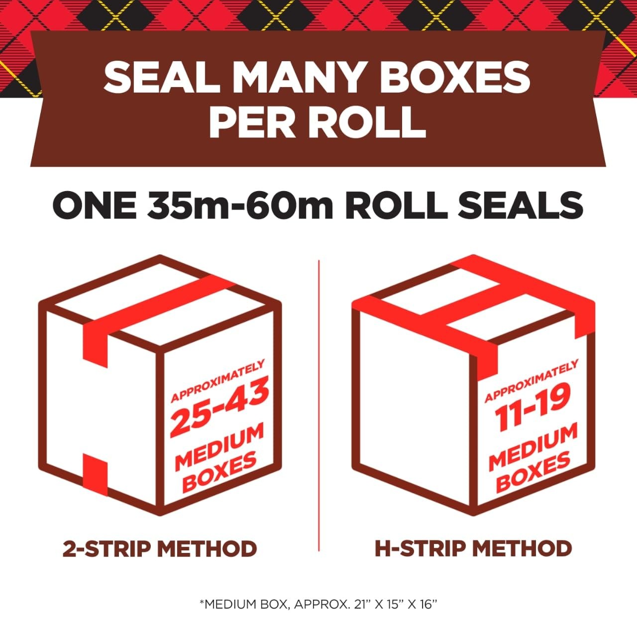 Scotch Commercial Grade Shipping Packaging Tape, 1.88″ x 6 Rolls, Transparent