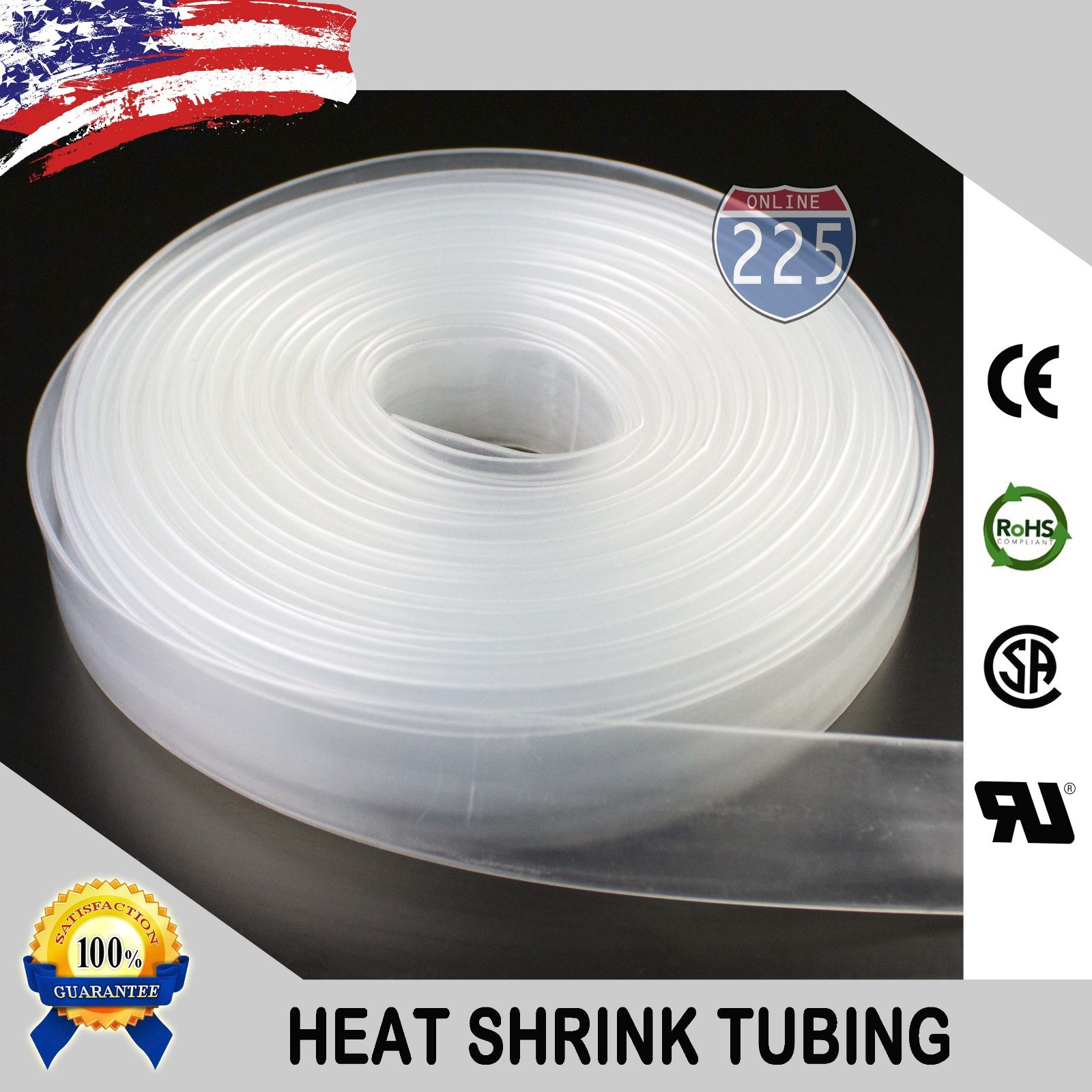 5 FT. 5′ Feet CLEAR 3/8″ 9mm Polyolefin 2:1 Heat Shrink Tubing Tube Cable US