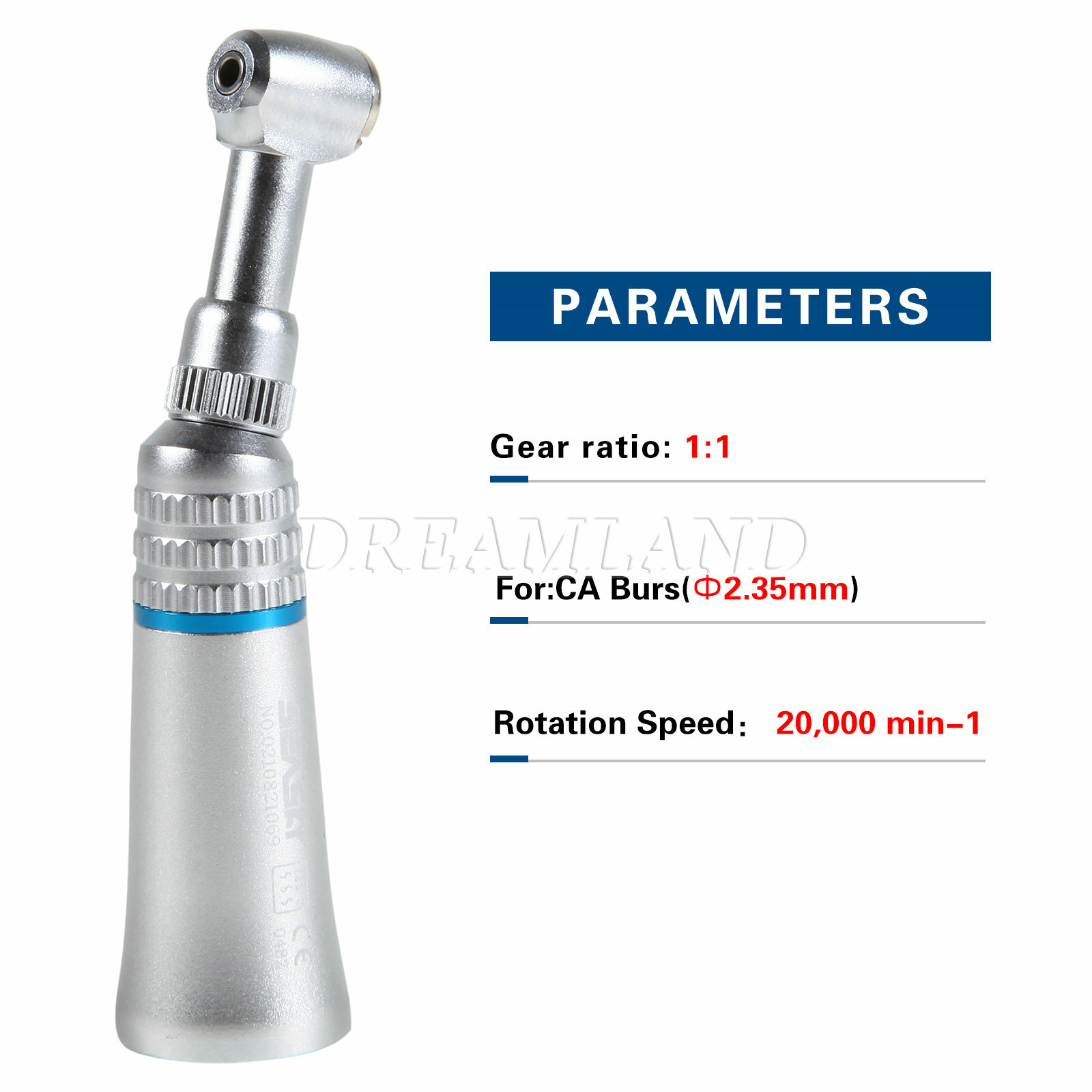 Dental Low Speed Push Button Contra Angle Handpiece Fit RA2.35mm/ FG1.6mm Bur OR