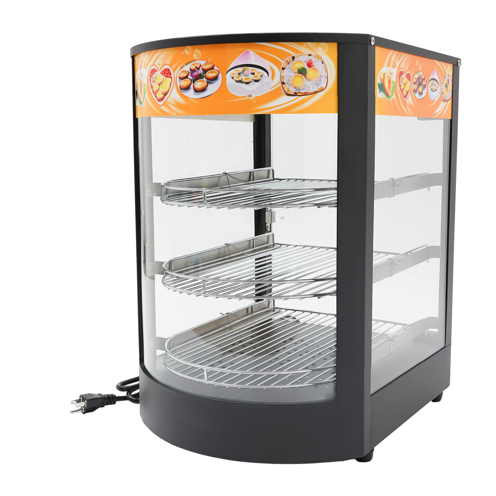 3-tier Commercial Food Warmer Display Case Warming Cabinet For Pizza Tart Burger