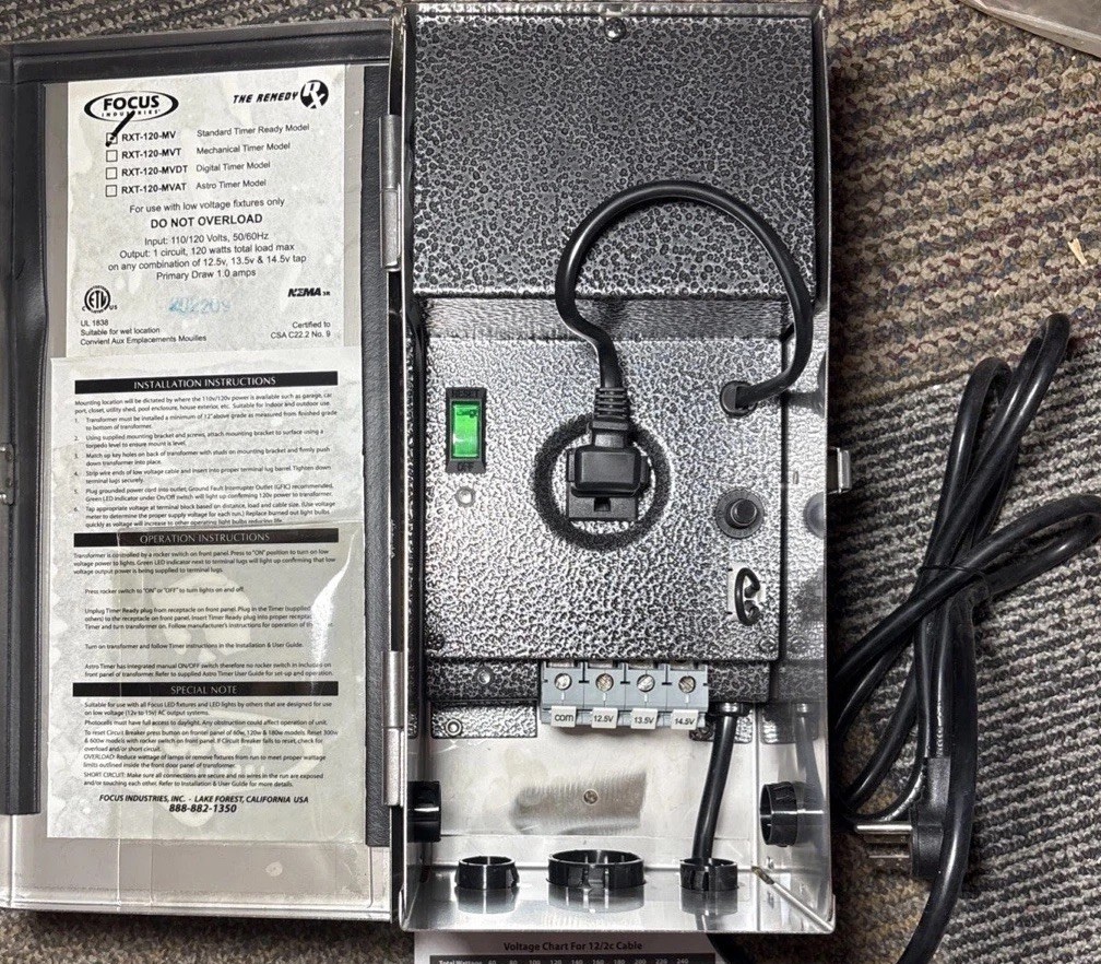 Focus Industries RXT-120-MV Multi Voltage Stainless Steel Transformer 120VA