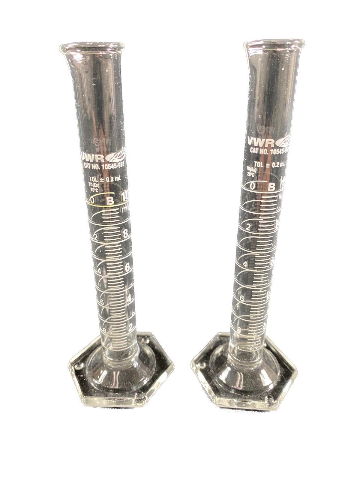 VWR Glass 10mL TD Class B Graduated Cylinder 10545-968 (2/pk)