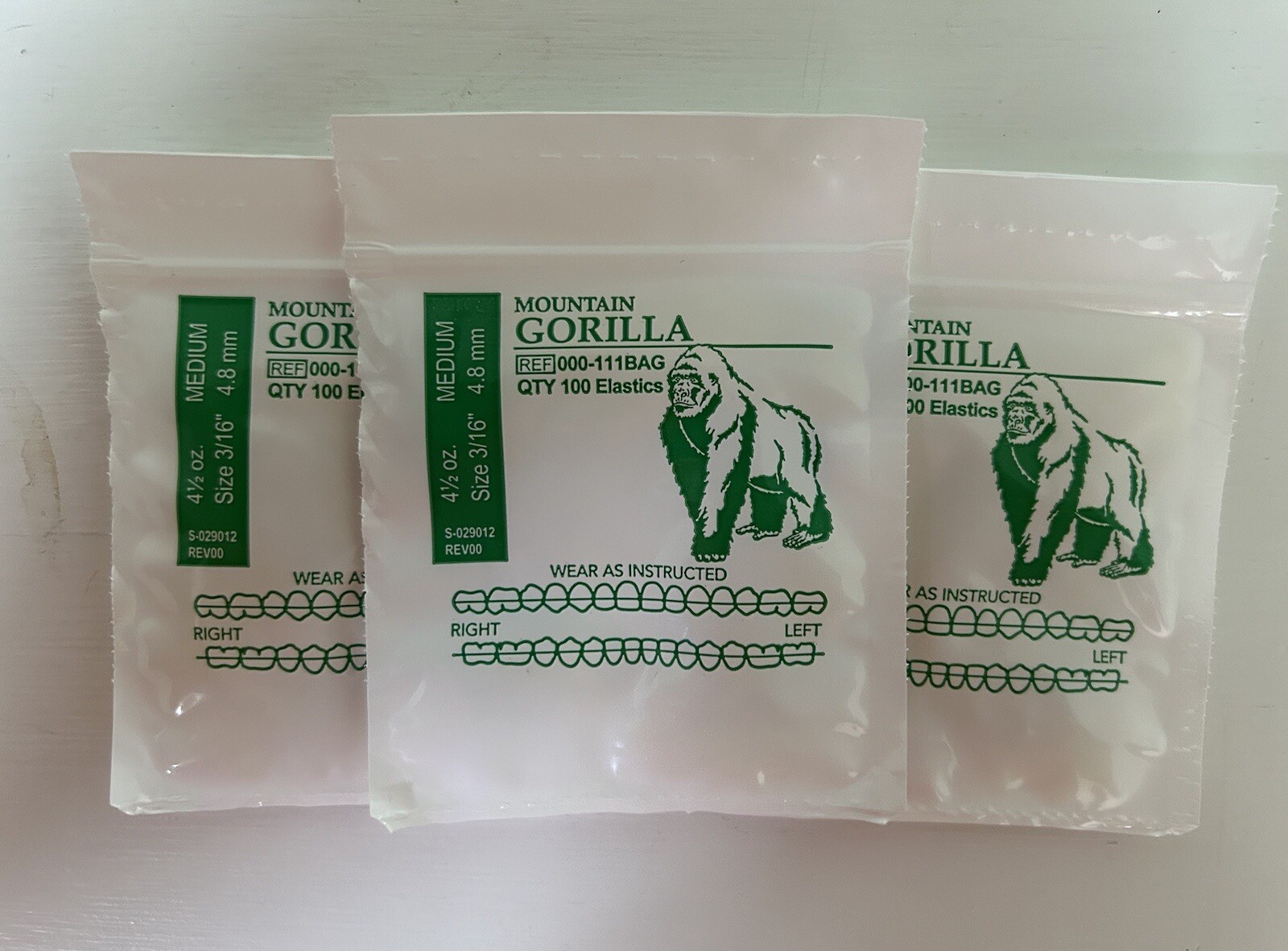 3 Mountain Gorilla American Orthodontics Elastics Dental Rubber Bands