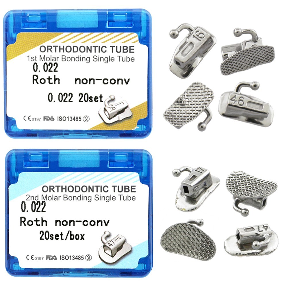 tubos de ortodoncia Orthodontic Buccal Tubes Roth MBT 022 1st 2nd Molar Tube