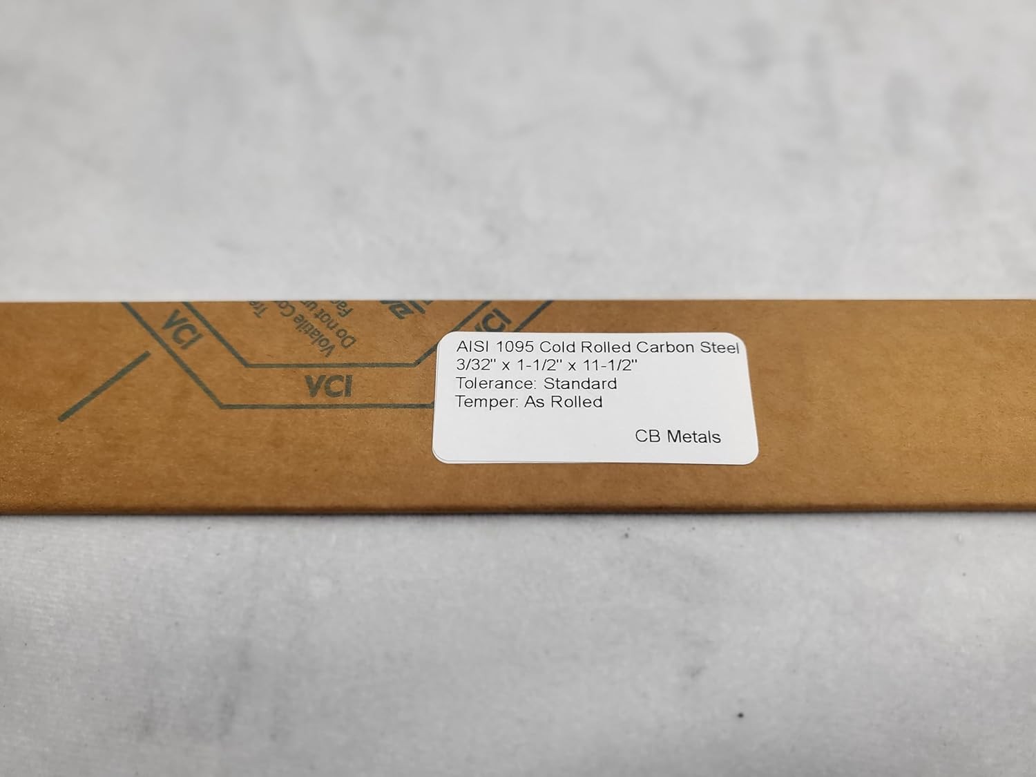1095 Cold Rolled Carbon Steel 3/32″ x 1-1/2″, 11-1/2″ bar, Knife Making Stock