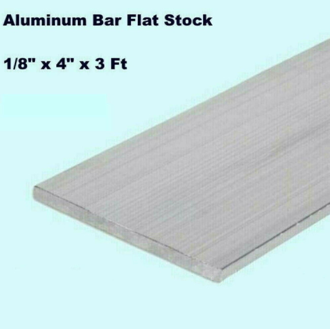 ALUMINUM BAR FLAT STOCK 1/8″ x 4″ x 3FT Unpolished Alloy 6061 36″ Long