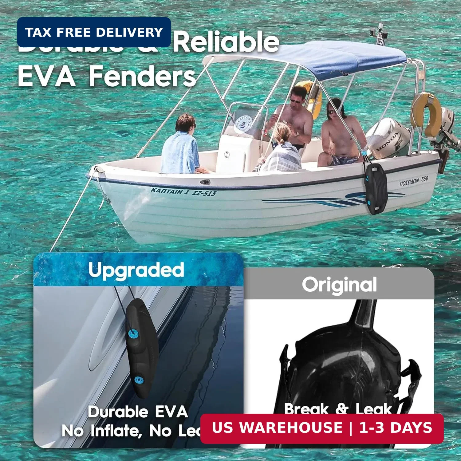 AWEMUFA Boat Fenders Easy to Install Bumper for Docking Ideal Fender for Pontoon