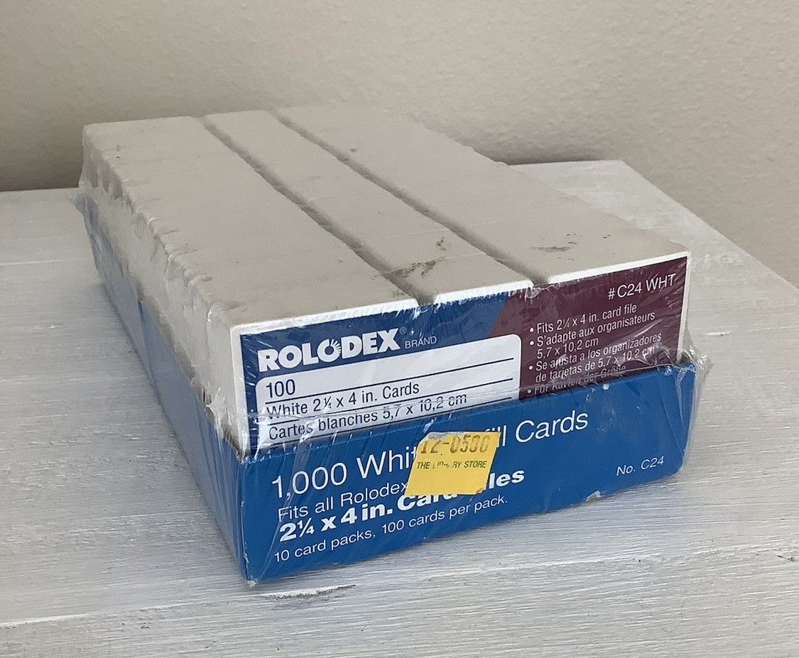 Rolodex C24 Blank White Unruled 2.25″ x 4″ Refill Cards 1000 Cards Total NEW