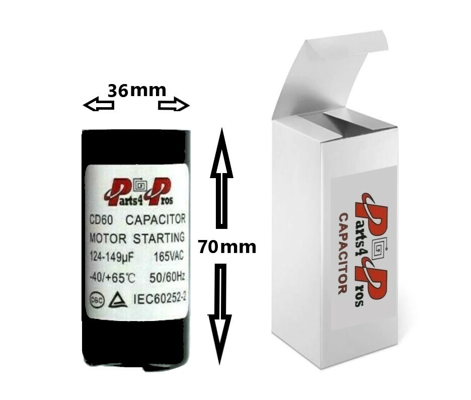 124-149 uF MFD 165V 165 Vac High Quality Motor Start Capacitor Round HVAC