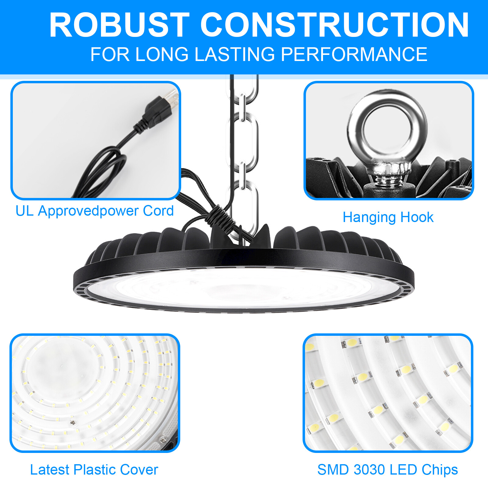 10 Pack 200W UFO Led High Bay Light Industrial Commercial Warehouse Shop Light