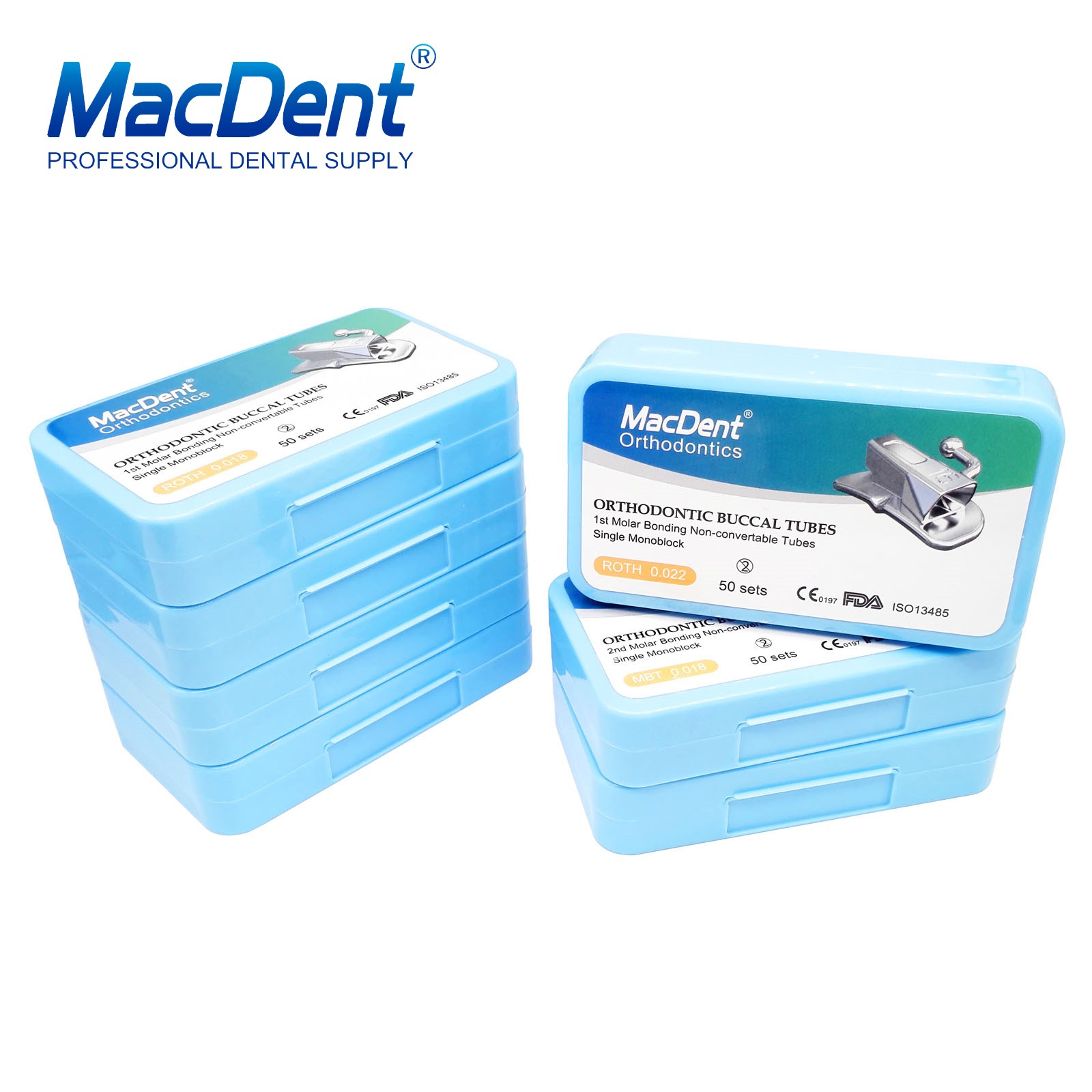 50Sets/pack Dental Orthodontic Buccal Tube 1st 2nd Molar Tube Roth MBT 022/018