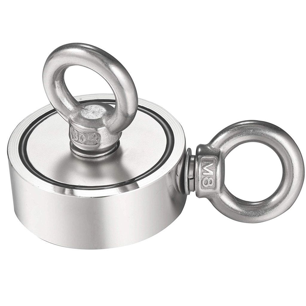 Upto 1300 LBS Fishing Magnet Kit Pull Force Strong Neodymium + Rope + Carabiner