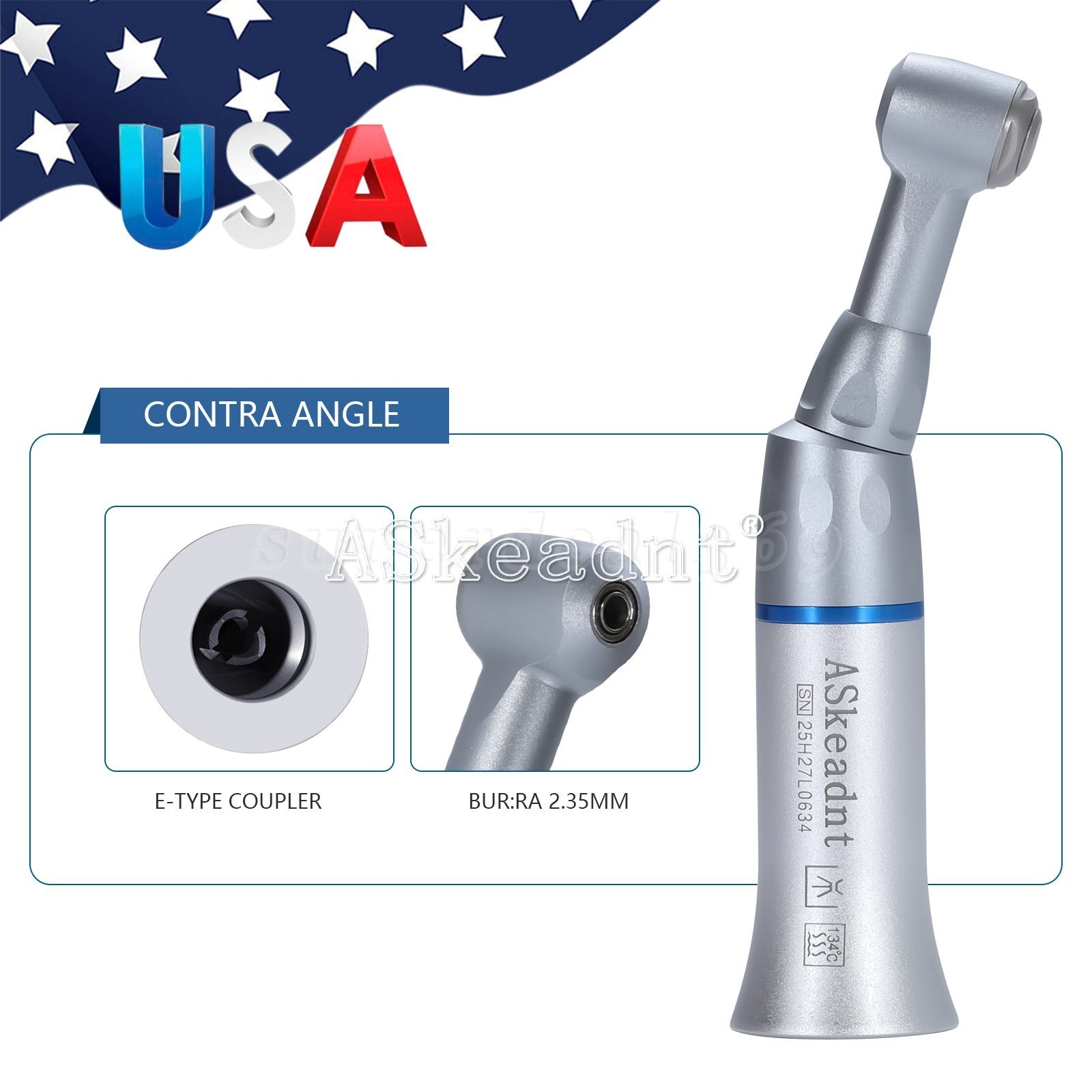 NSK Style Dental Slow Low Speed Contra Angle Handpiece Push Button E-type USA!!