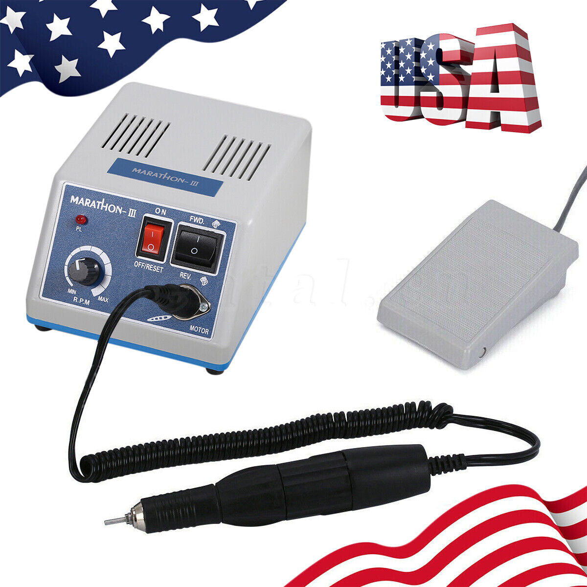 Dental Lab Marathon Electric Micromotor Polishing Unit + 35K rpm Motor Handpiece