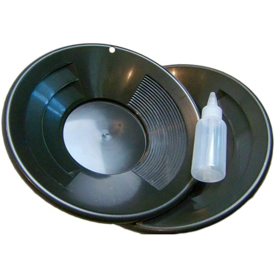 ASR Outdoor 3pc Gold Pans with Bottle Snuffer Gold Panning Kit (Many Styles)