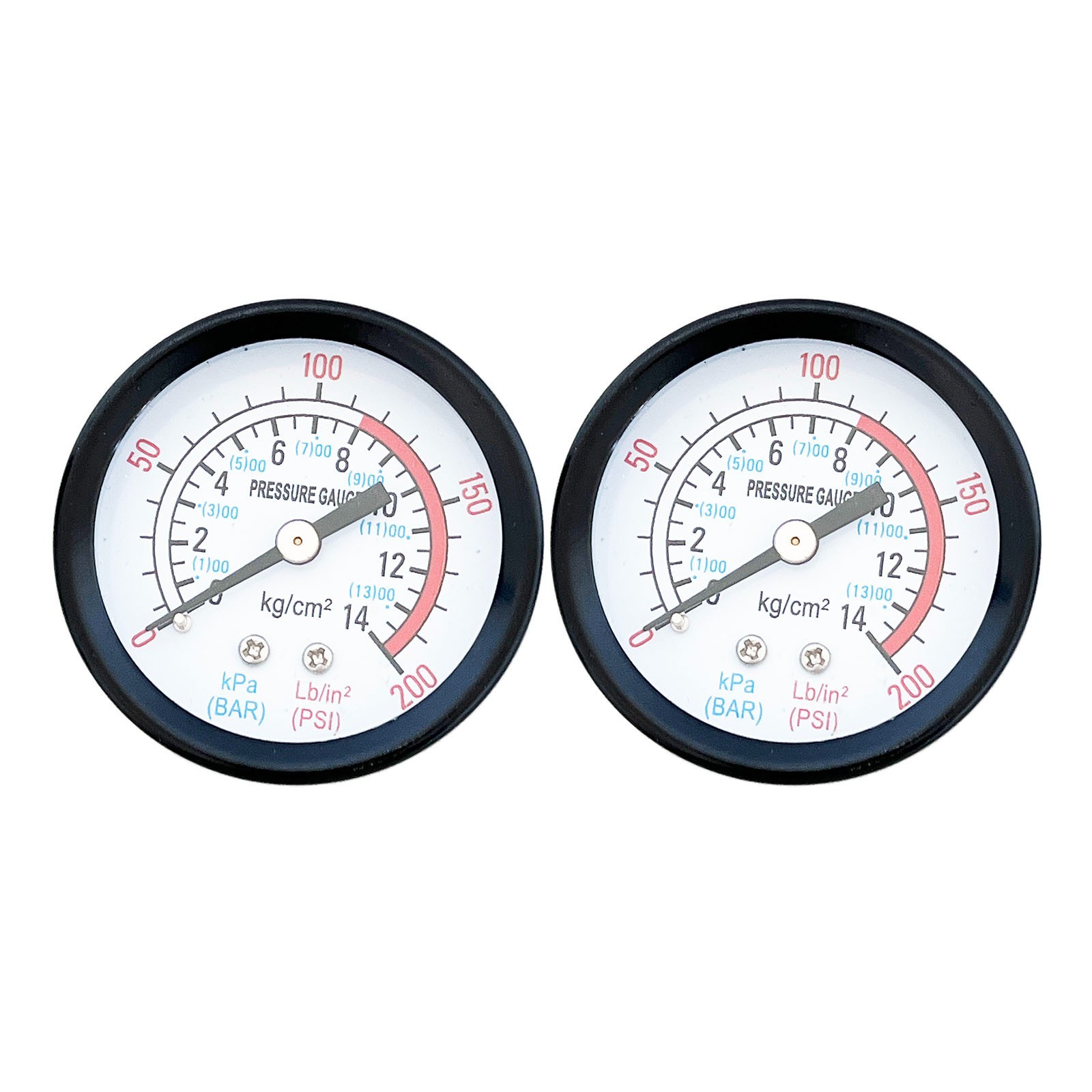 2PCS Air Pressure Gauges For Air Compressor 1/4″BSP 0-150 PSI 2″ Face Back Mount