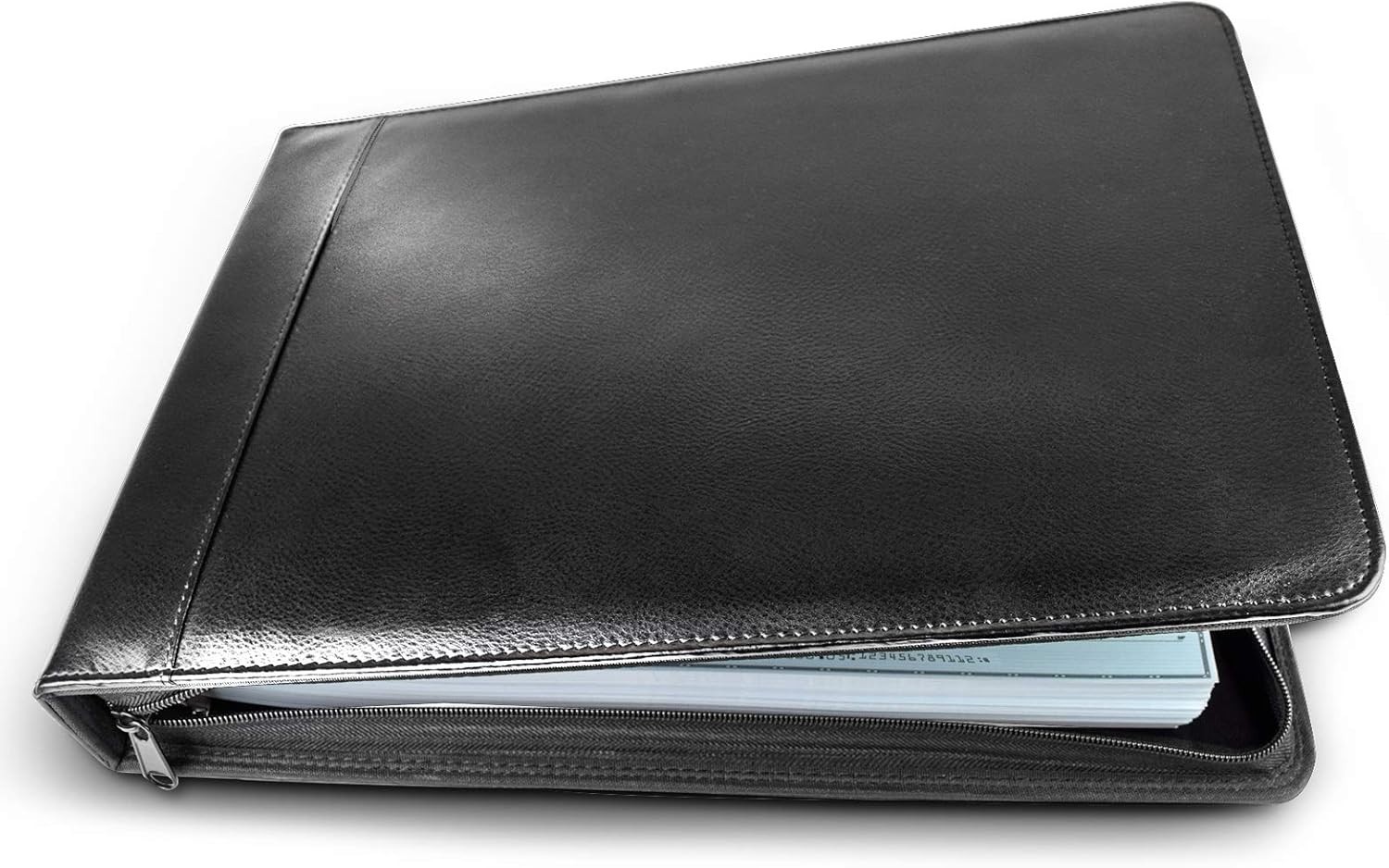 Executive Business Check Binder PU Leather 7 Ring Checkbook Cover 3 Checks on…