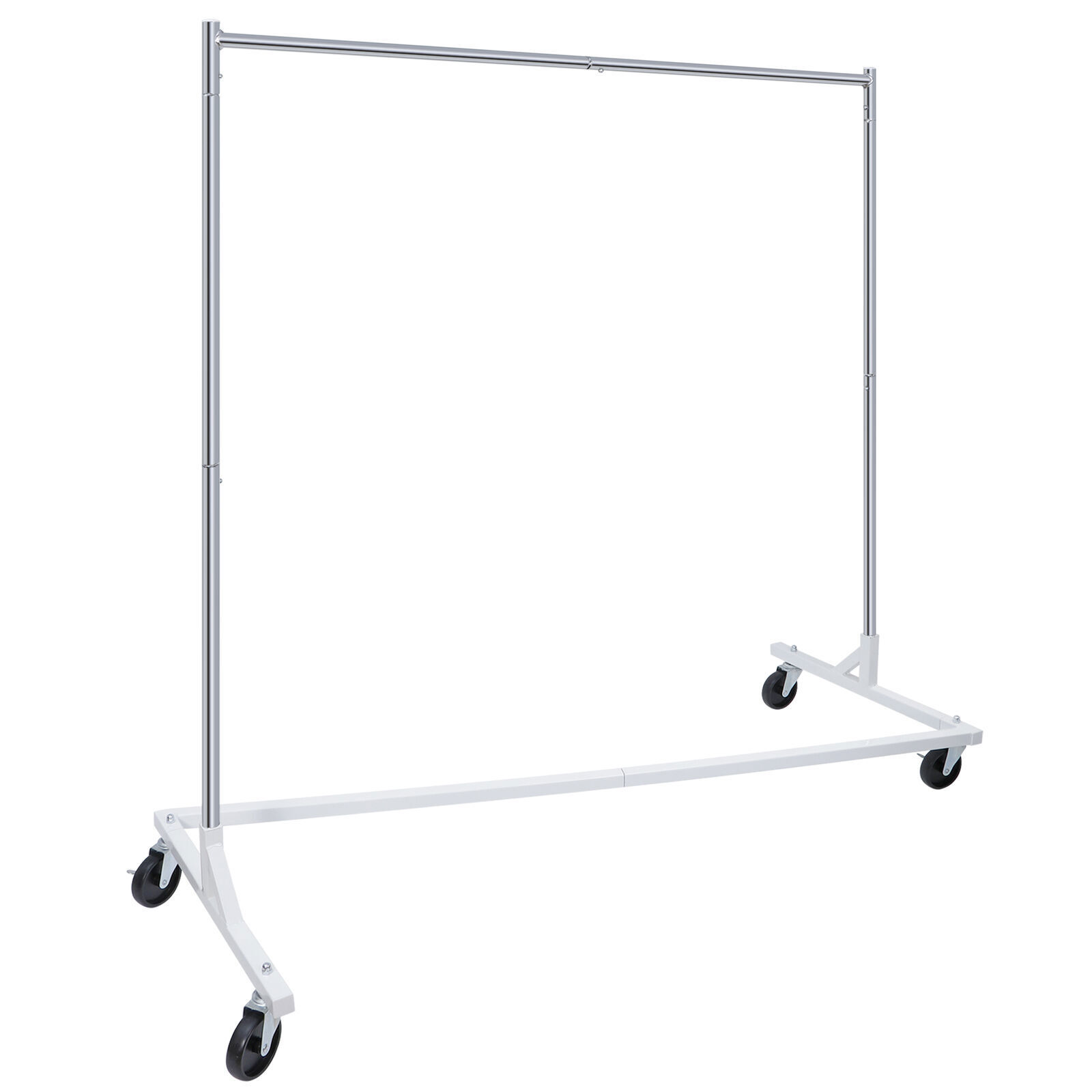 Heavy Duty Steel Clothes Rack Rolling Garment Z Clothing Rack W/Lockable Casters