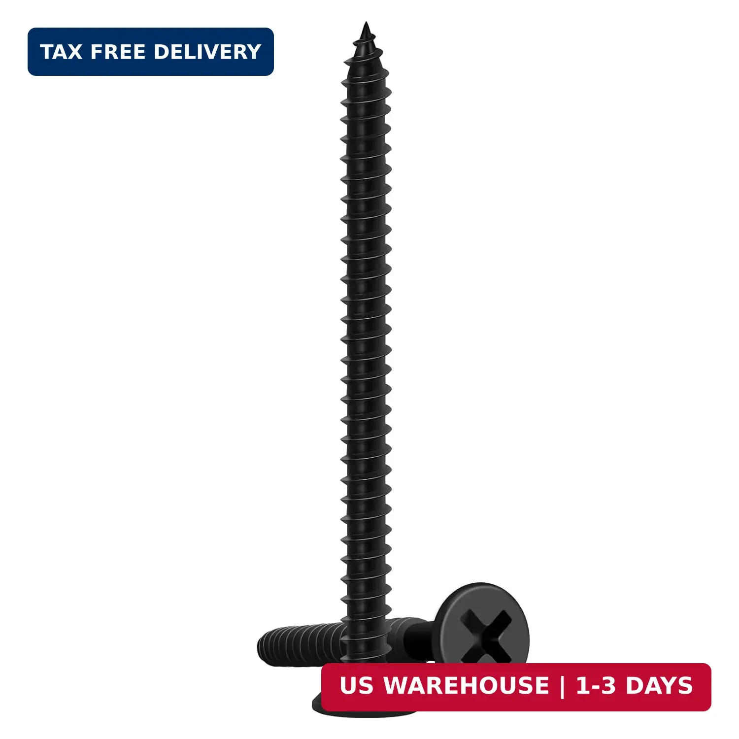 Wood Screws 2 Inch, 70 PCS FIXLINK Premium Flat Head Phillips Black Wood Screws,