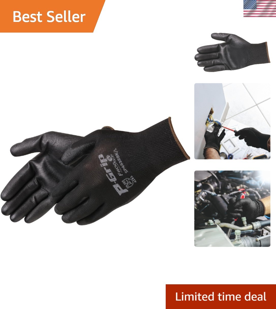 Ambidextrous Liberty Palm Coated Gloves: Lightweight Grip with Comfort – 12 Pack