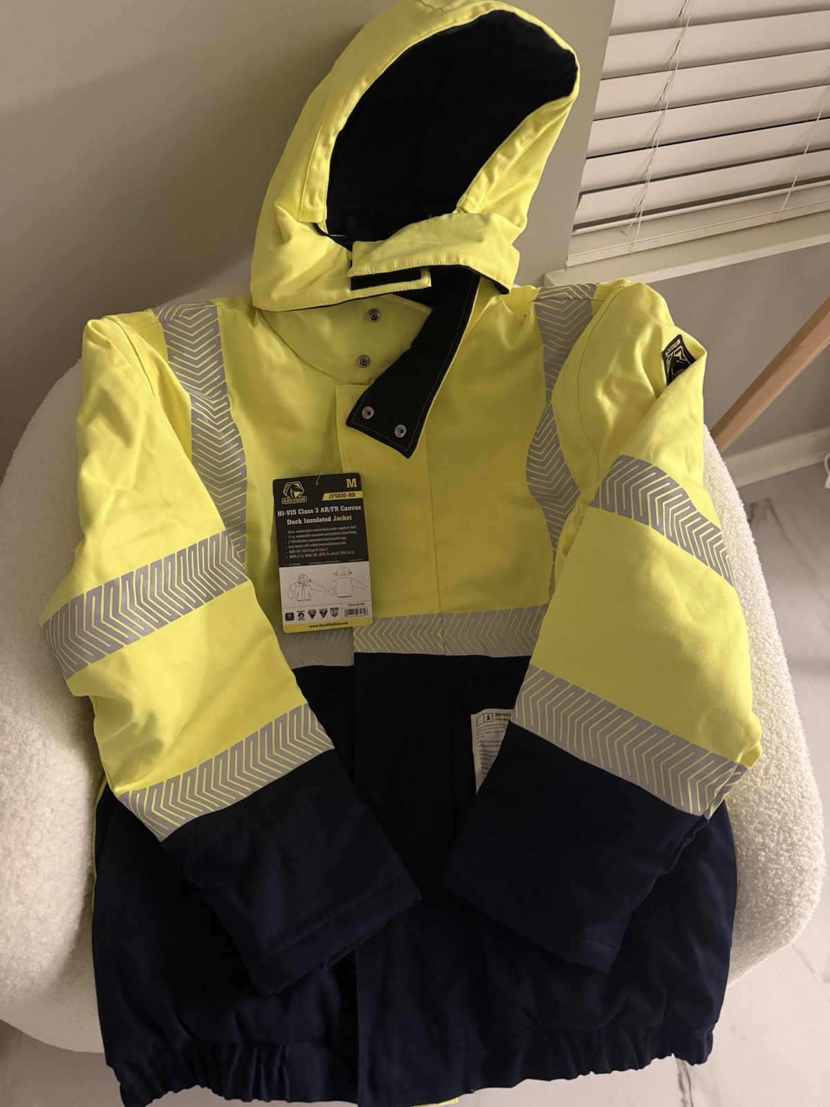REVCO BLACK STALLION HI-VIS CLASS 3 AR/FR CANVAS DUCK INSULATED BOMBER JACKET