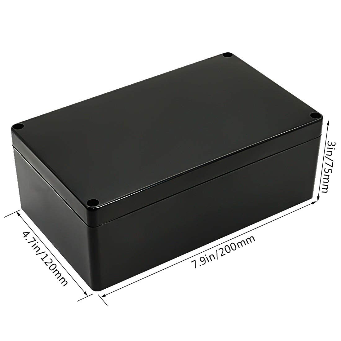 Black ABS Plastic Electrical Power Junction Project Box 7.87×4.72×2.95 Inch
